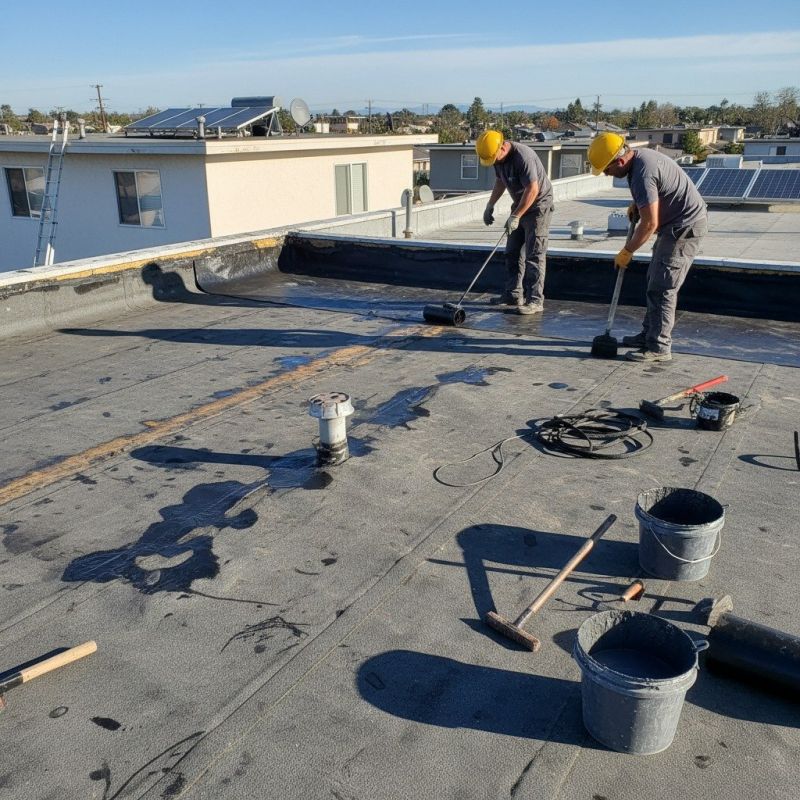 Flat Roof Repair After Storm Or Wind Damage